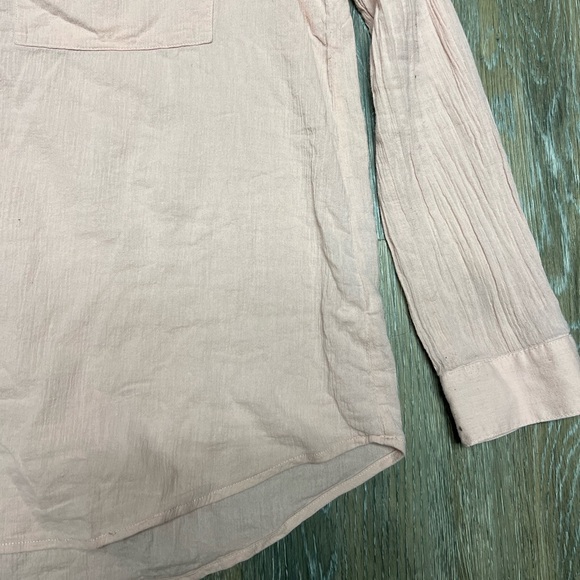 Michael Kors Light Pink 100% Cotton 1/3 Button Down Blouse Size XL - Picture 5 of 9